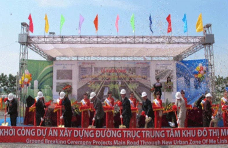 Lễ khởi công dự án xây dựng Đường trục trung tâm khu đô thị mới Mê Linh